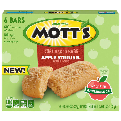 Mott's Bars, Apple Streusel, Soft Baked