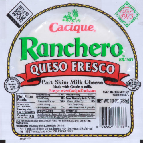 Cacique® Ranchero Queso Fresco Part Skim Milk Cheese, 17.6 oz - Foods Co.