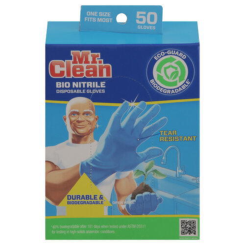 Mr. Clean Disposable Gloves, Bio Nitrile