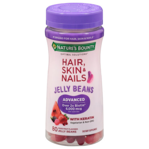 Nature's Bounty  Optimal Solutions Hair, Skin & Nails, Advanced, Jelly Beans, Mixed Fruit Flavored
