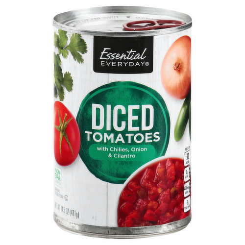 Essential Everyday Tomatoes, Diced, With Chilies, Onion & Cilantro