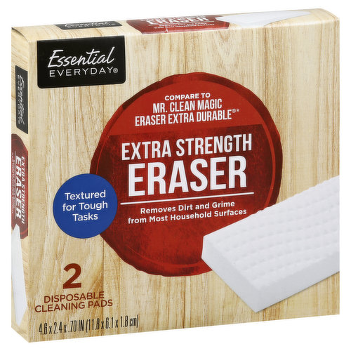 Essential Everyday Cleaning Pads, Disposable, Extra Strength Eraser