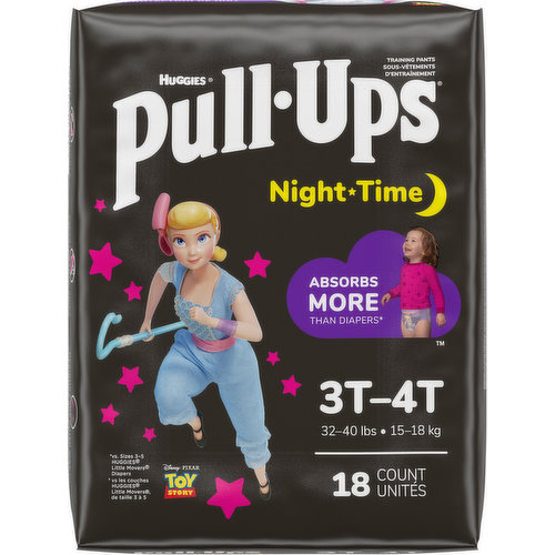 Huggies Pull-Ups Plus Training Pants For Girls One Color, 3T-4T (32-40  lb/15-18 kg)