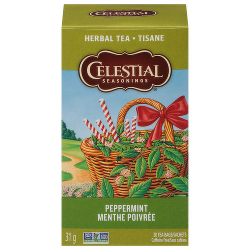 Celestial Seasonings Herbal Tea, Peppermint, Tea Bags