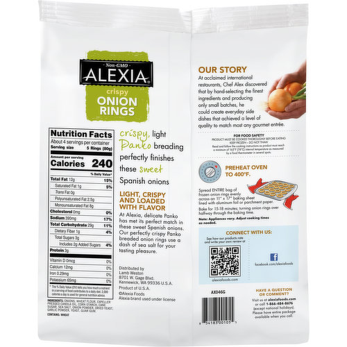 Alexia Onion Rings, with Panko Breading and Sea Salt, Crispy - King Kullen