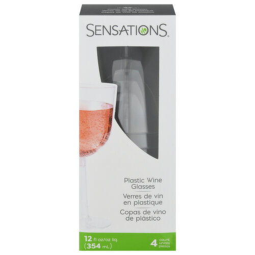 Sensations Wine Glasses, Plastic, 12 Fluid Ounce