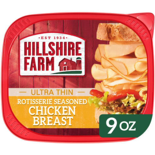 Hillshire Farm Hillshire Farm Ultra Thin Sliced Rotisserie Seasoned Chicken Breast Sandwich Meat, 9 oz