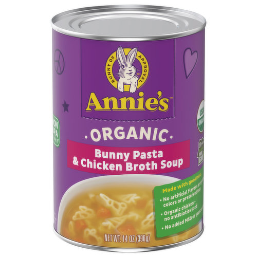 Annie's Soup, Organic, Bunny Pasta & Chicken Broth