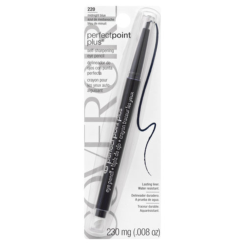 CoverGirl Perfect Point Plus Eye Pencil, Self-Sharpening, Midnight Blue 220