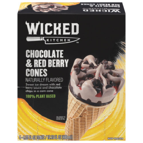 Wicked Kitchen Cones, Chocolate & Red Berry