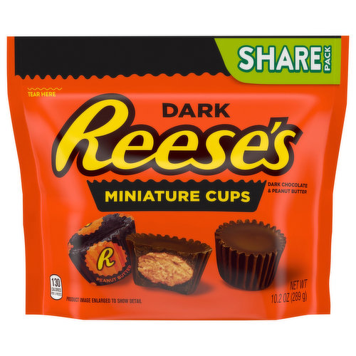 Reese's Miniature Cups, Dark, Dark Chocolate & Peanut Butter, Share Pack