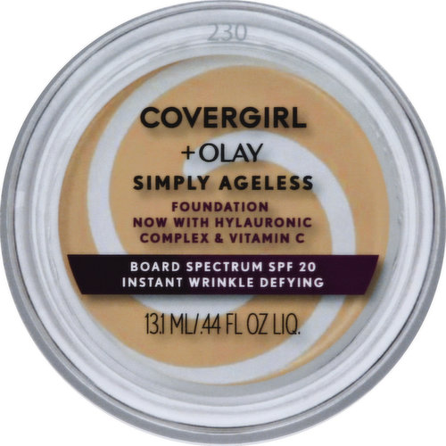 CoverGirl + Olay Simply Ageless Foundation + Titanium Dioxide Sunscreen, Classic Beige 230