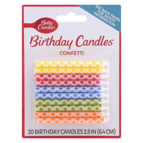 Betty Crocker Birthday Candles, Confetti, 2.5 Inch