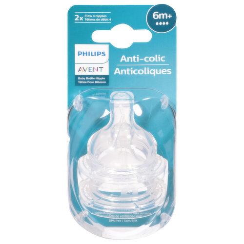 Philips Avent Baby Bottle Nipple, Anti-Colic, 6+ Months