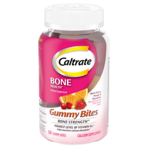 Caltrate Bone Health, Gummy Bites, Black Cherry, Orange & Strawberry