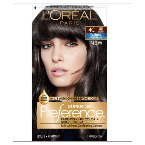 L'Oreal Paris Cools Anti-Brass 4C Cool Dark Brown Hair Color