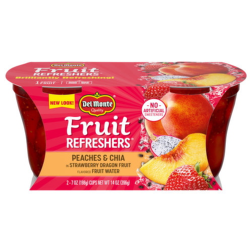 Del Monte Fruit Refreshers Fruit Water, Peaches & Chia in Strawberry Dragon Fruit