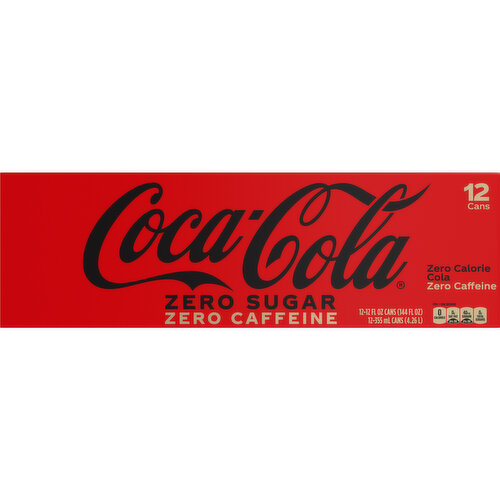 Save on Coca-Cola Zero Cola Soda Caffeine Free - 12 pk Order Online  Delivery