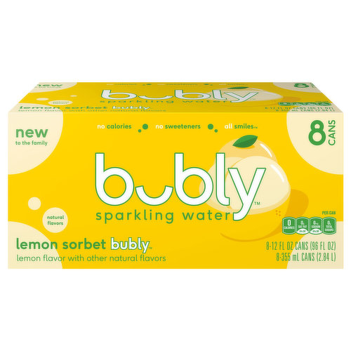 Bubly Sparkling Water, Lemon Sorbet