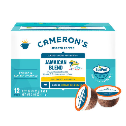 Cameron's Coffee, Medium-Dark Roast, Jamaica Blend, Smooth, EcoPod