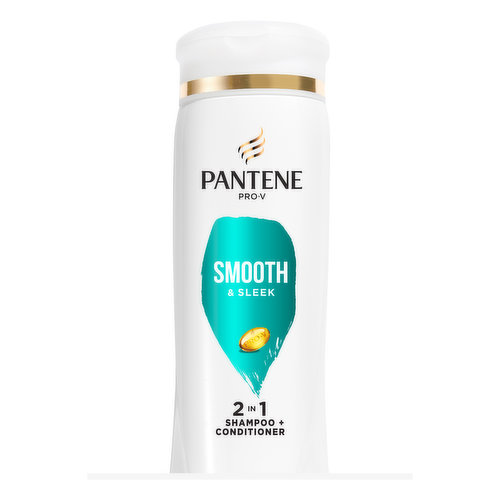 Pantene Smooth & Sleek 2in1 Shampoo and Conditioner, 12.0oz