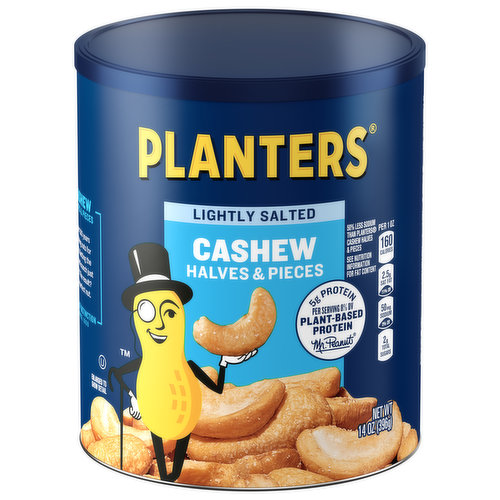 Cashew Halves & pieces. Mr. Peanuts. Over 100 years of being nuts for the salt and crunch just right. the result? Please include code number from bottom of can in all correspondence. The perfect nut. Nuts of Distinction. Since 1906