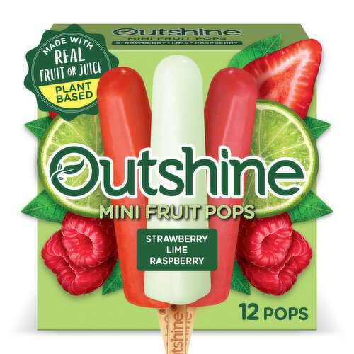 Outshine Outshine Strawberry, Lime, and Raspberry Frozen Fruit Pops, Variety Pack, 12 Count