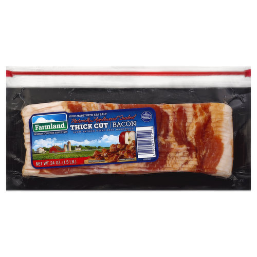 Naturally applewood smoked. Now made with sea salt. Slow smoked using real hardwood. US inspected and passed by Department of Agriculture. Passion for pork since 1959. Visit us at www.farmlandfoods.com.