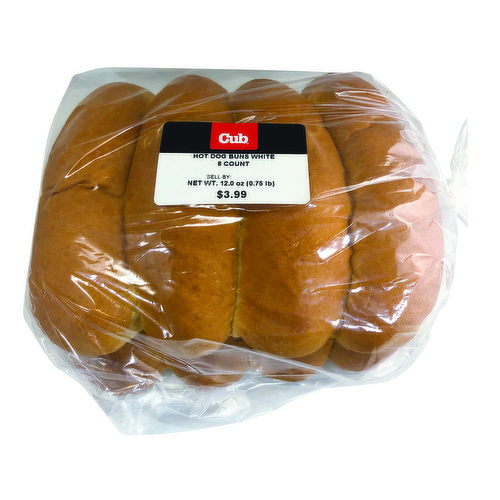 Cub Bakery Hot Dog Buns White8 Count