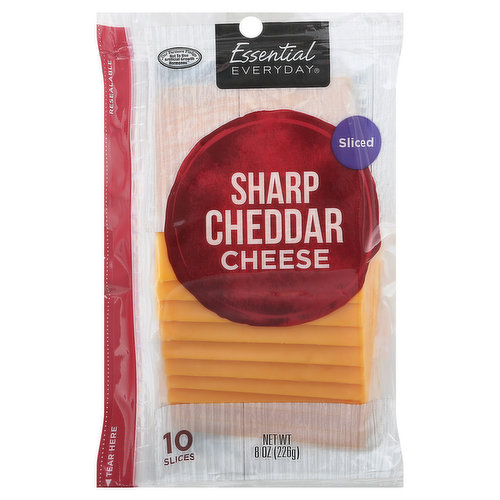 Essential Everyday Sliced Cheese, Sharp Cheddar