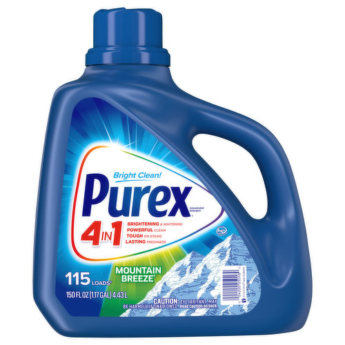 Purex Concentrated Detergent, Mountain Breeze, 4 in 1