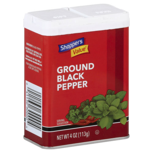 Shoppers Value Pepper, Black, Ground