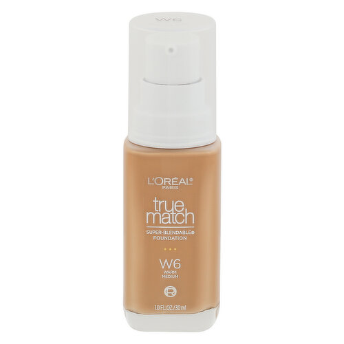 L'Oreal True Match Foundation, Super-Blendable, Warm Medium W6