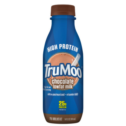 Vitamin A & D. High protein. Ultra-pasteurized. 25 g protein per bottle. Nutritious & delicious. Our Farmers Pledge: No artificial growth hormones (No significant difference has been shown in milk from cows treated with the artificial growth hormone rBST and non rBST treated cows); From your trusted dairy; No high fructose corn syrup. Comments? 1-800-395-7004. Grade A. Homogenized. Please remove label before recycling bottle.