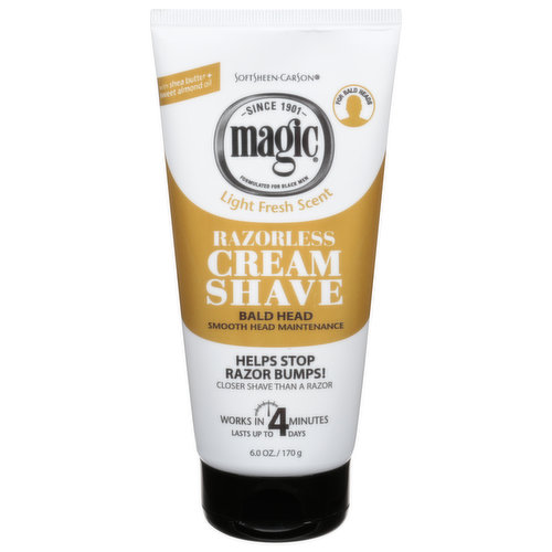 Magic Shave Cream, Razorless, Light Fresh Scent