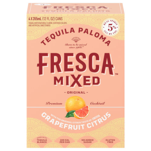 Fresca Mixed Tequila Paloma, Grapefruit Citrus