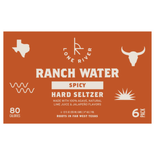 Ranch Water Hard Seltzer, Spicy, 6 Pack