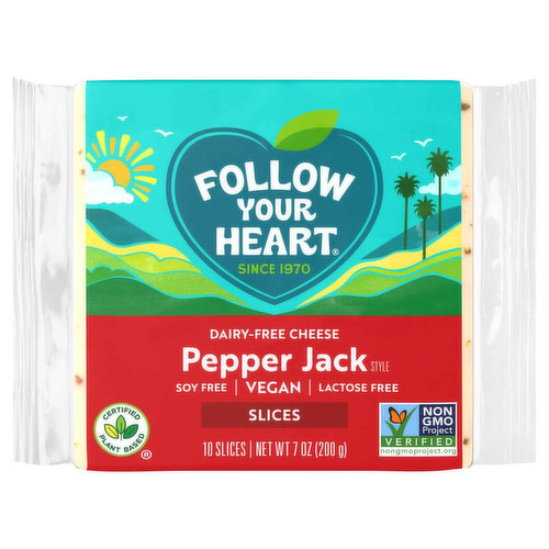 Follow Your Heart Cheese, Dairy-Free, Pepper Jack Style, Slices