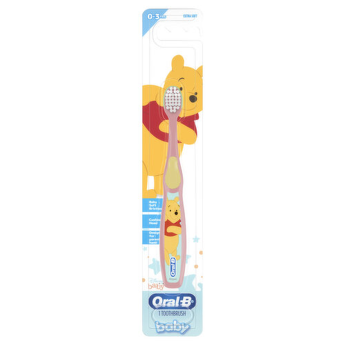 Oral-B Pro Health Stages Baby Toothbrush featuring Disney's Pooh, Baby Soft Bristles, 0-3 years