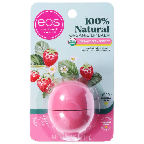 EOS Lip Balm, Organic, Strawberry Sorbet