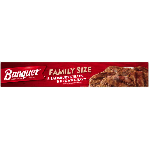 Banquet Family Size Frozen Salisbury Steaks & Brown Gravy