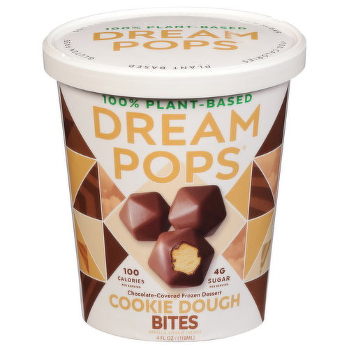 Dream Pops Frozen Dessert, Chocolate-Covered, Cookie Dough Bites