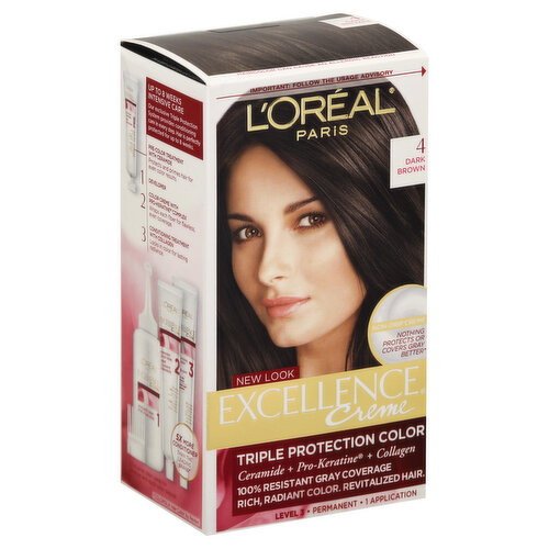 Excellence Creme Permanent Haircolor, Dark Brown 4