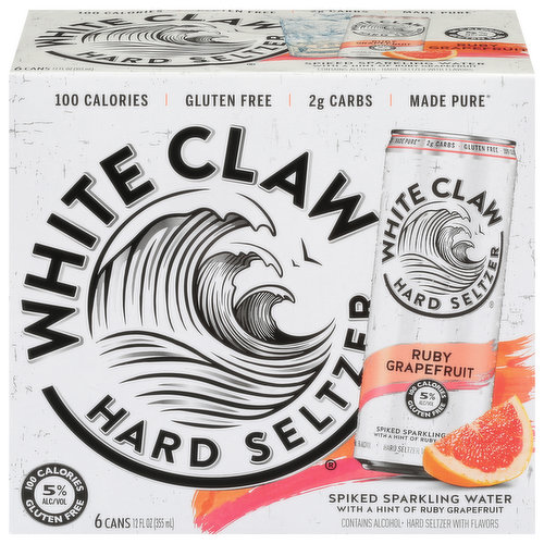 Made pure. Crafted using our unique BrewPure process & only the finest natural flavors to deliver a surge of pure refreshment and a hard seltzer like no other. White Claw Hard Seltzer. BrewPure: made using our proprietary BrewPure brewing process. Please drink responsibly. Sustainable Forestry Initiative: Certified Sourcing. www.sfiprogram.org. Please recycle.