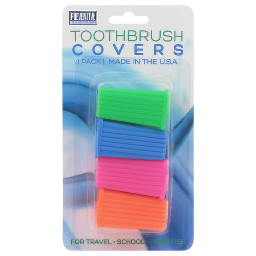 Preventive Products Toothbrush Covers, 4 Pack