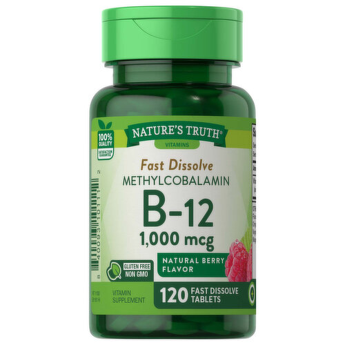 Nature's Truth B-12, 1000 mcg, Fast Dissolve Tablets, Natural Berry Flavor