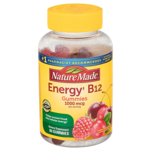 Nature Made Energy B12, 1000 mcg, Gummies, Cherry & Mixed Berry