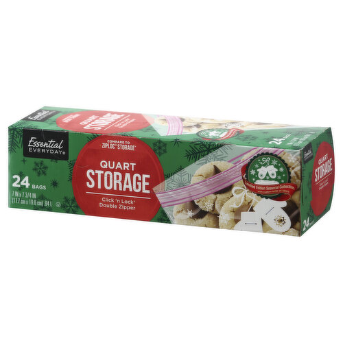 Ziploc Double Zipper Quart Storage Bags