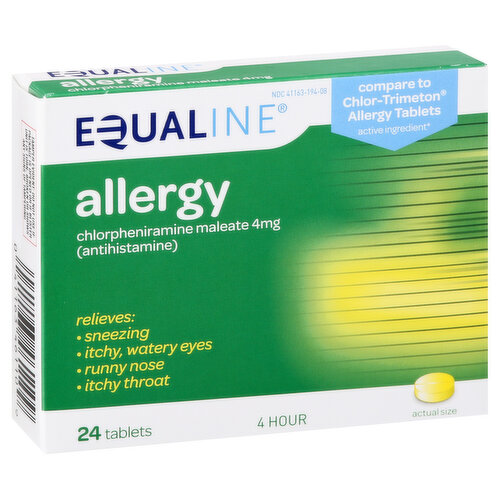 Equaline Allergy, 4 Hour, 4 mg, Tablets