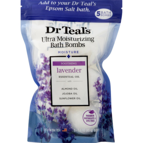Dr Teals Bath Bombs, Ultra Moisturizing, Lavender